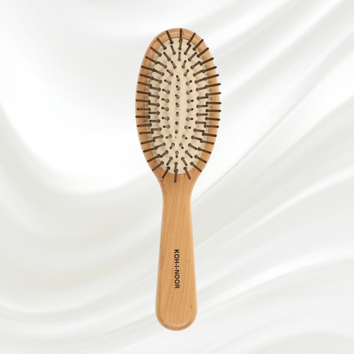 Brosse pneumatique ovale en bois d'aulne rouge Legno avec broches cylindriques en bois