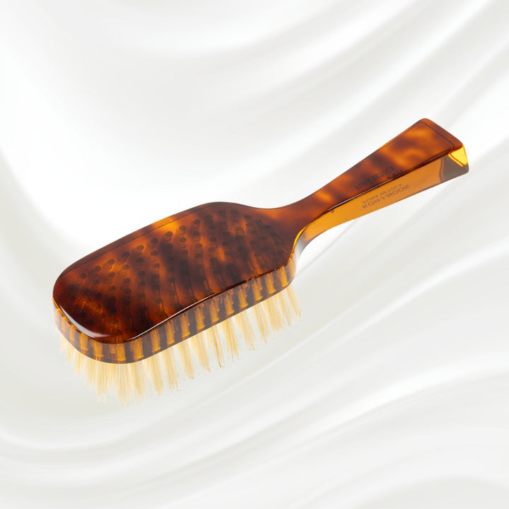 Brosse à cheveux rectangulaire large en poils de sanglier ou naturels Jaspè