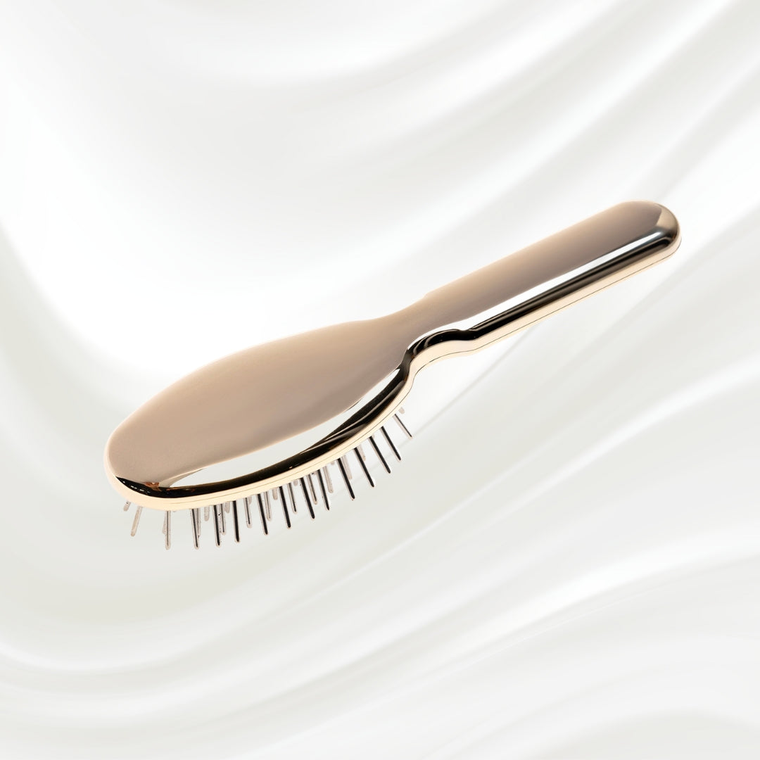 Metallic Metal Pin Hair Brush