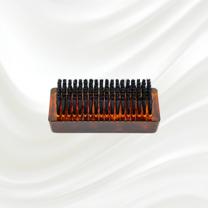 208 KOH-I-NOOR single side rectangular nail brush with brown tortoiseshell handle and black boar bristles