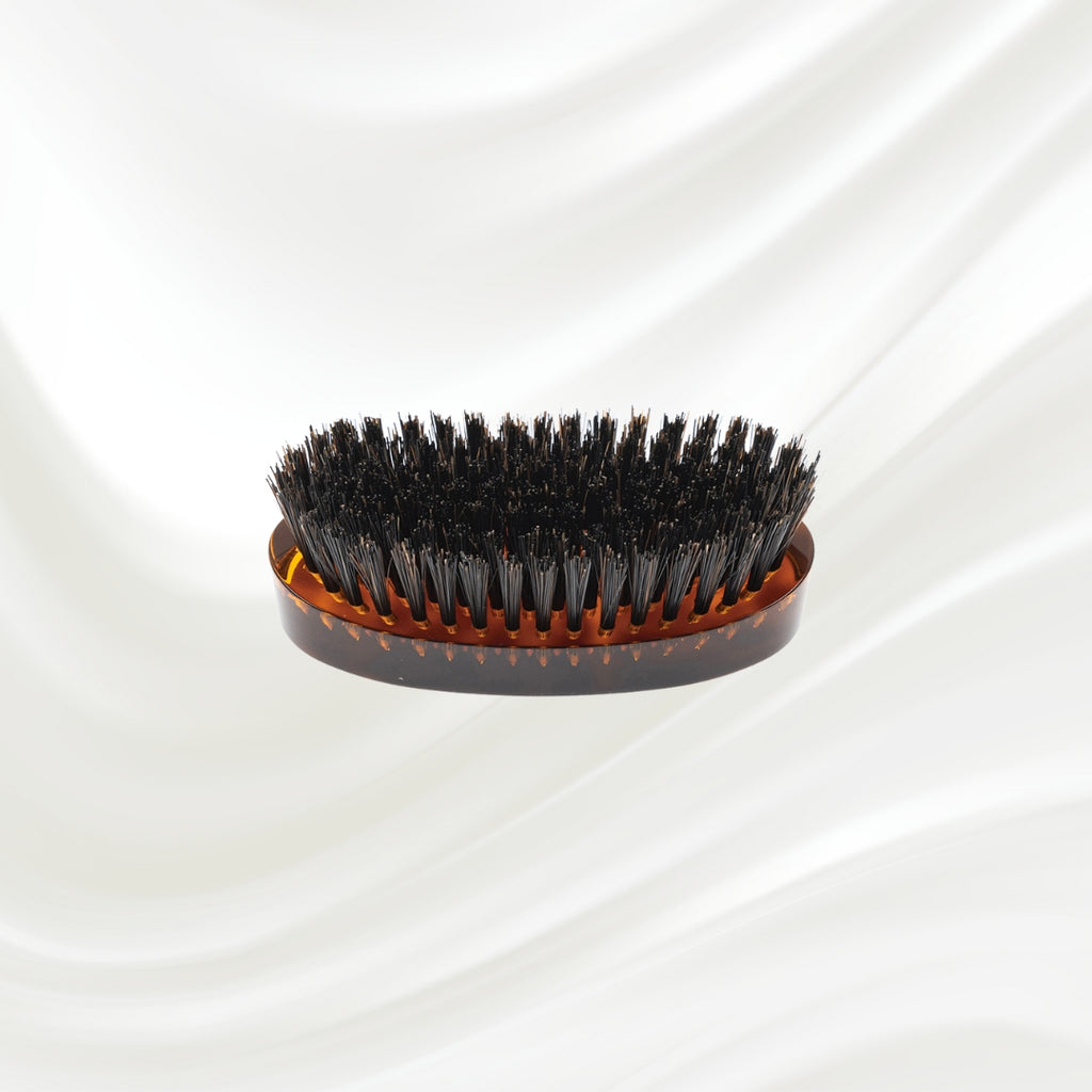 KOH-I-NOOR military hair brush with black boar bristles and brown tortoiseshell acetate handle