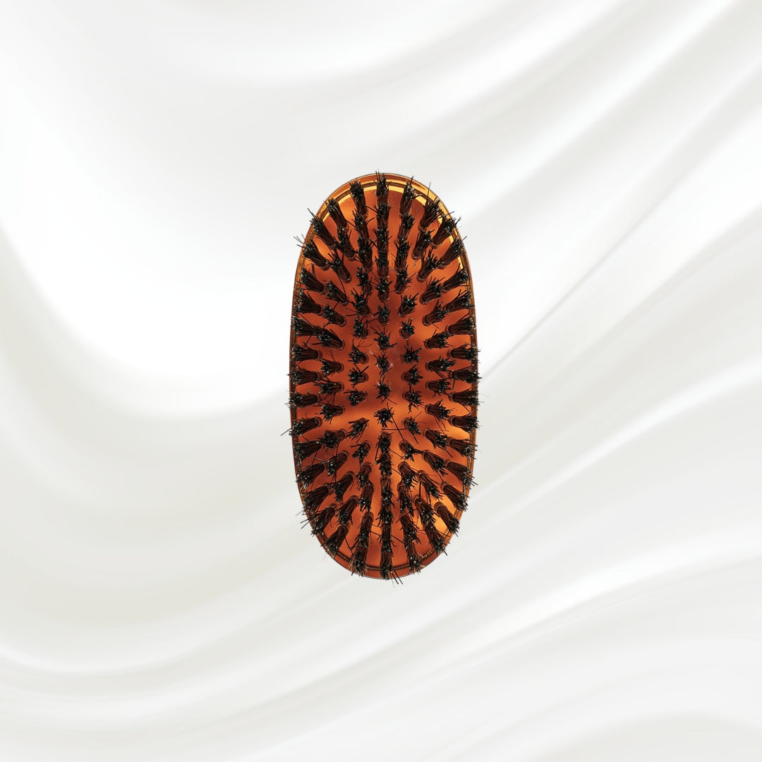 KOH-I-NOOR military hair brush with black boar bristles and brown tortoiseshell acetate handle