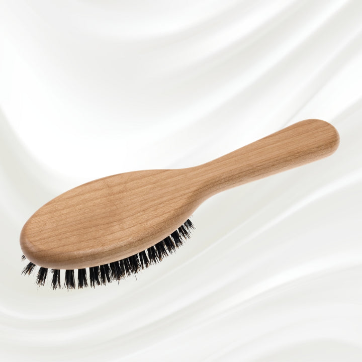 Brosse à cheveux pneumatique en bois d'aulne avec poils de sanglier et picots en nylon