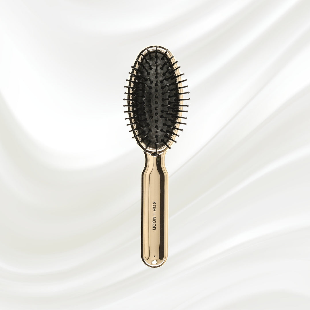 Metallic Pneumatic Oval Synthetic Pin Hairbrush