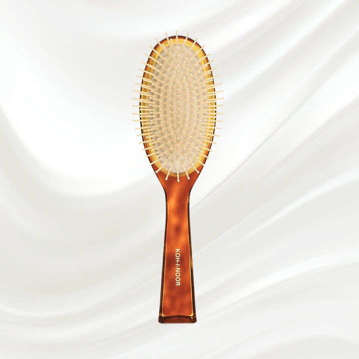 Brosse à cheveux pneumatique ovale Jaspè avec picots synthétiques