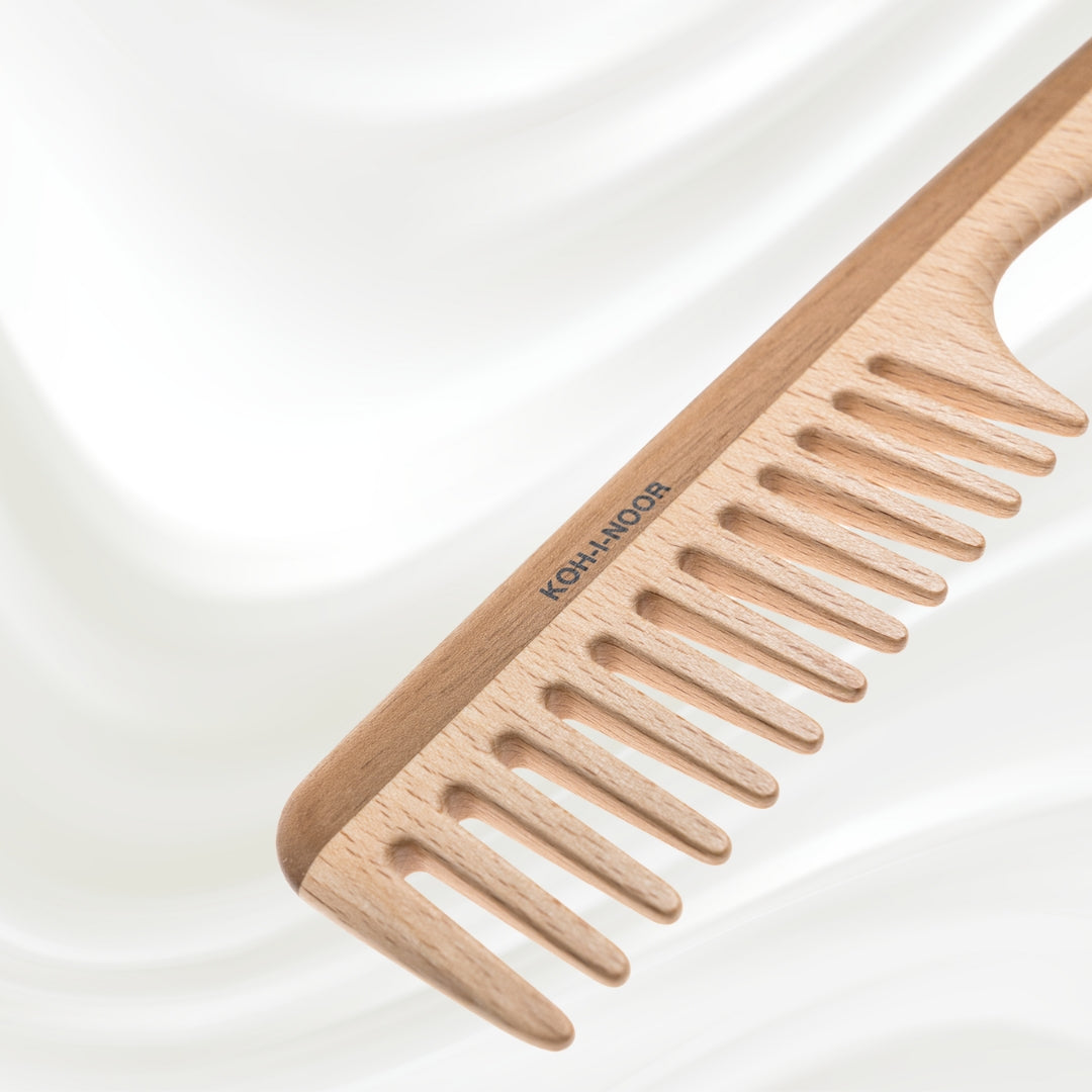 Legno Beech and Kotibe Wood Wide Tooth Comb