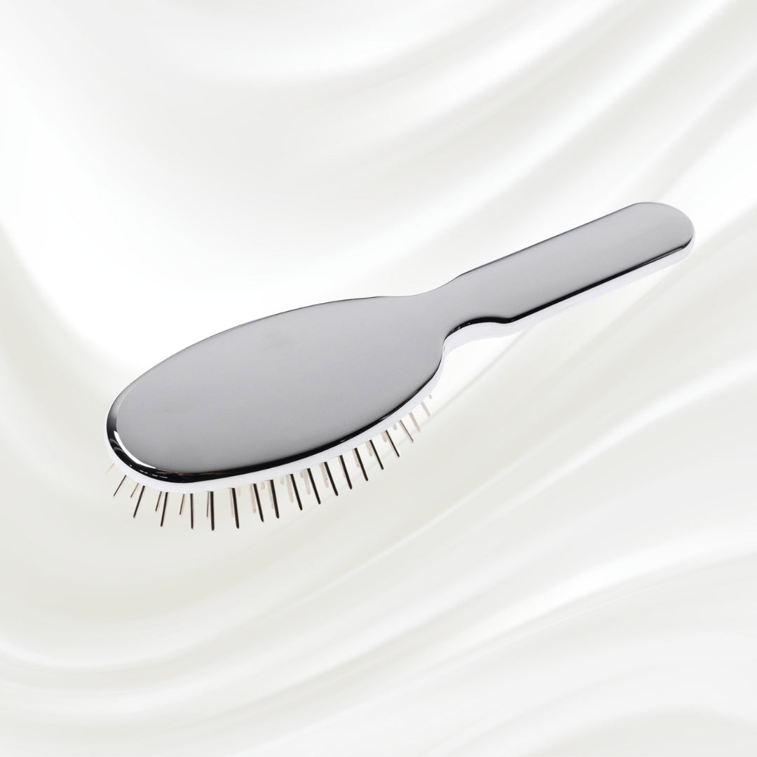 Metallic Metal Pin Hair Brush