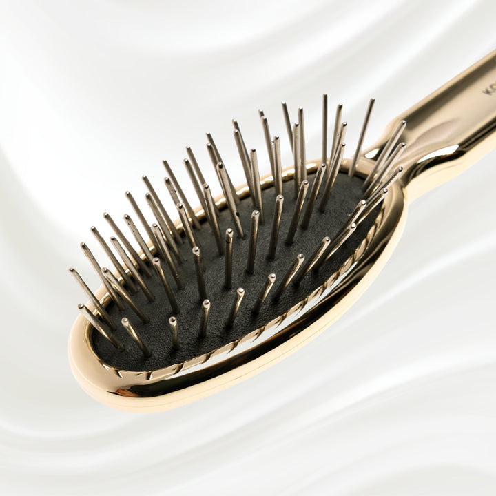 Metallic Metal Pin Hair Brush