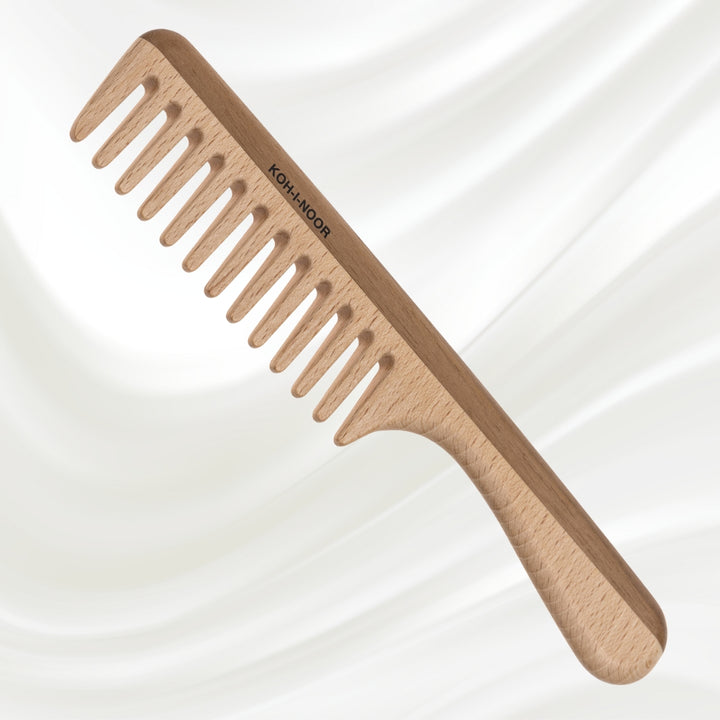 Legno Beech and Kotibe Wood Wide Tooth Comb