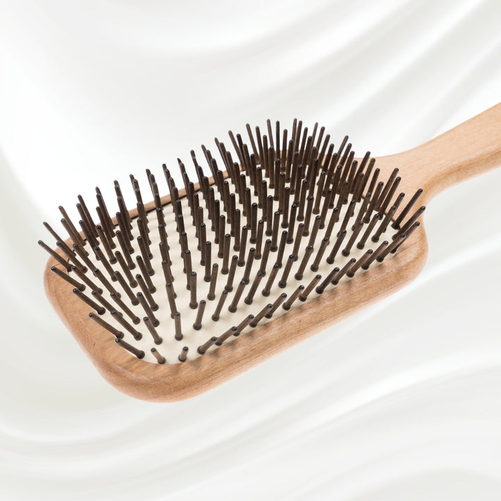 Cepillo neumático de pelo con paleta de madera de aliso rojo Legno con púas de madera de carpe