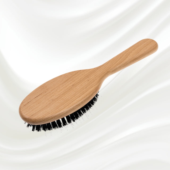 Cepillo neumático para el pelo de madera de aliso Legno con cerdas de jabalí y púas de nailon