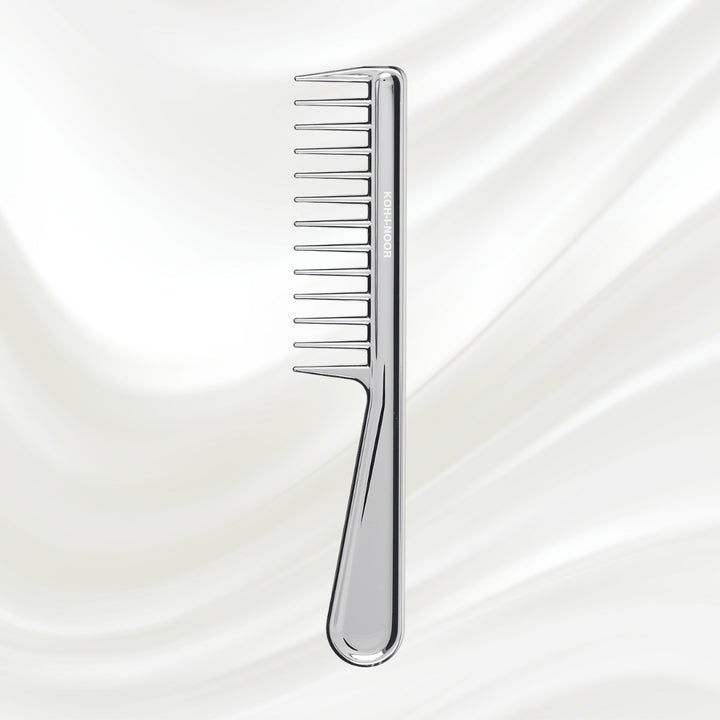 Metallic Wide Tooth Comb with Handle