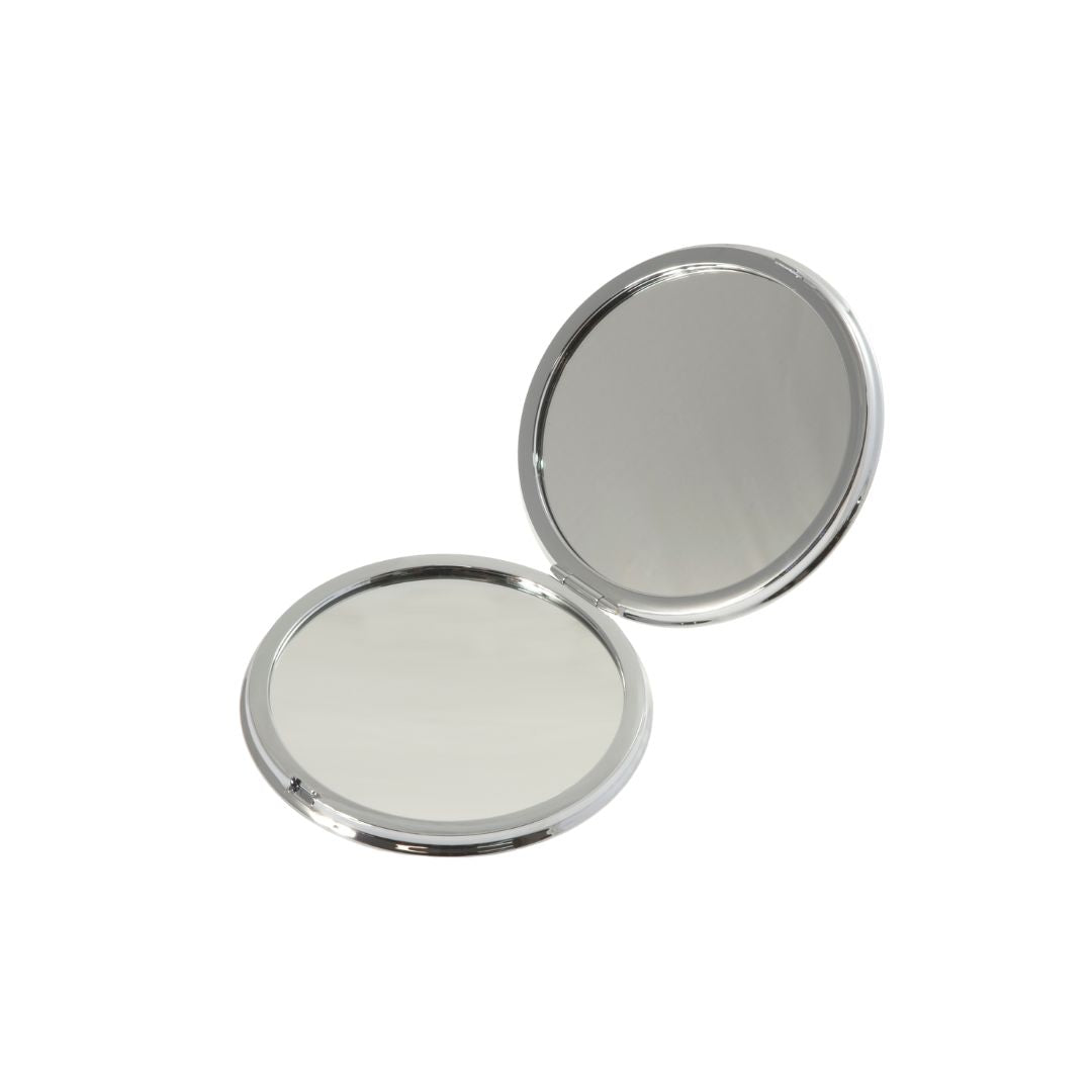 Large Chrome Double Compact Mirror