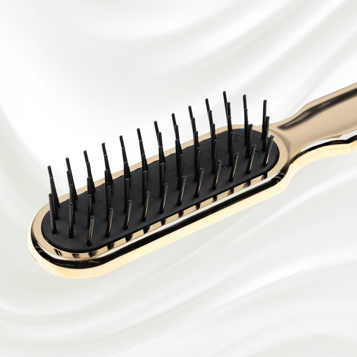 Metallic Pneumatic Synthetic Pin Styling Hairbrush