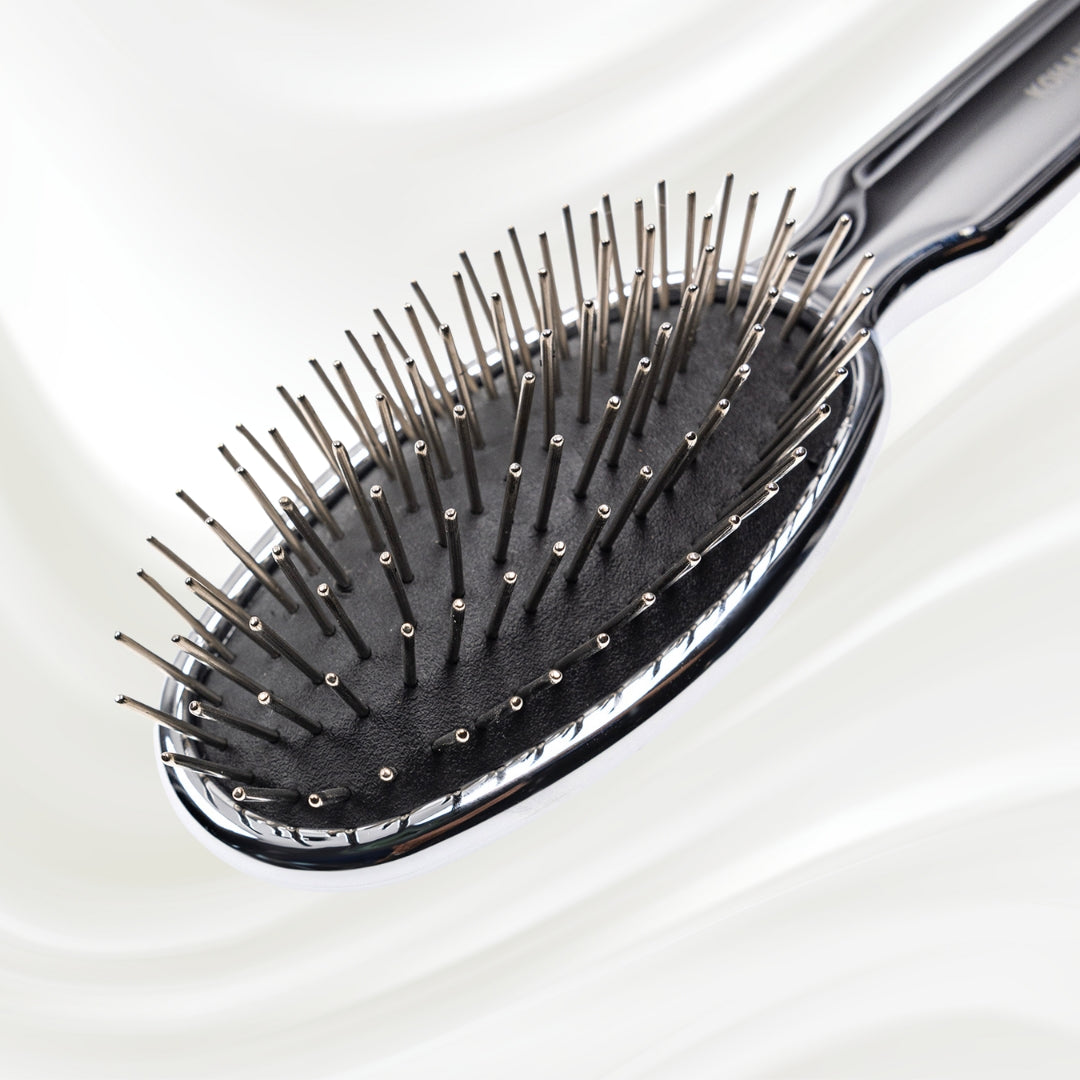 Brosse à cheveux à picots métalliques