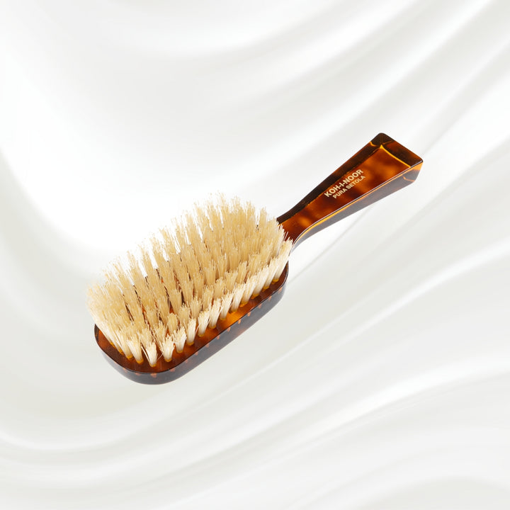 Brosse à cheveux rectangulaire large en poils de sanglier ou naturels Jaspè