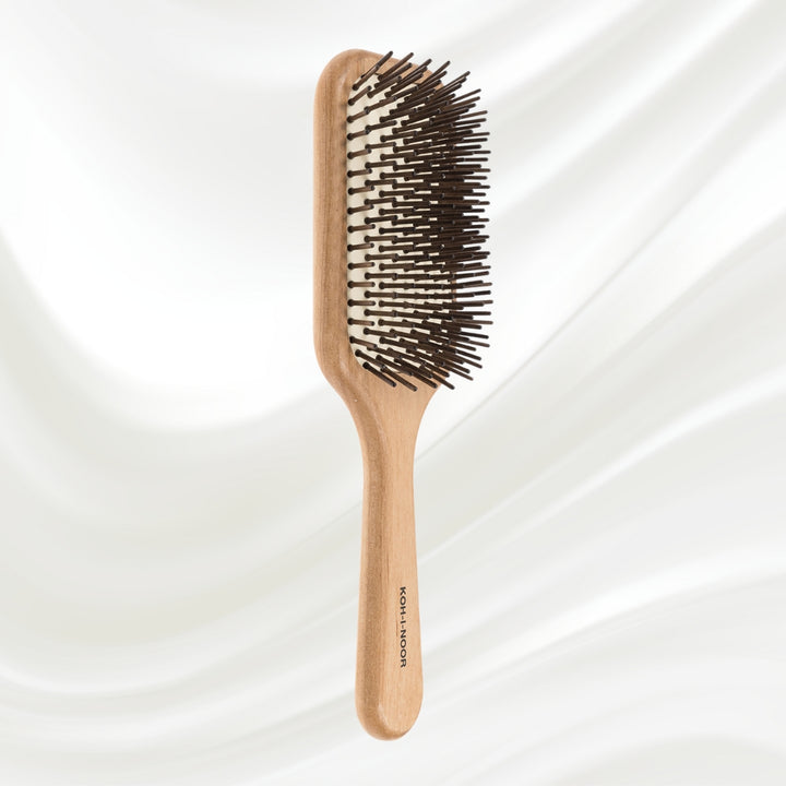 Legno Red Alder Wood Pneumatic Paddle Hair Brush with Hornbeam Wood Pins