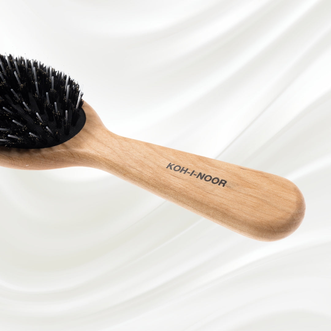 Cepillo neumático para el pelo de madera de aliso Legno con cerdas de jabalí y púas de nailon