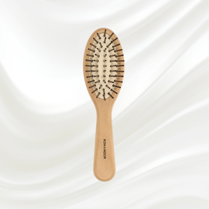 Brosse pneumatique ovale en bois d'aulne rouge Legno avec broches cylindriques en bois