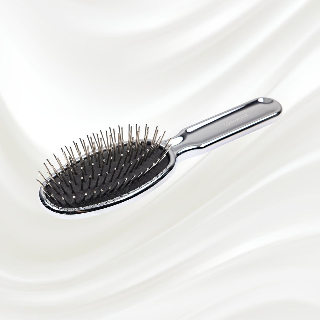 Metallic Metal Pin Hair Brush