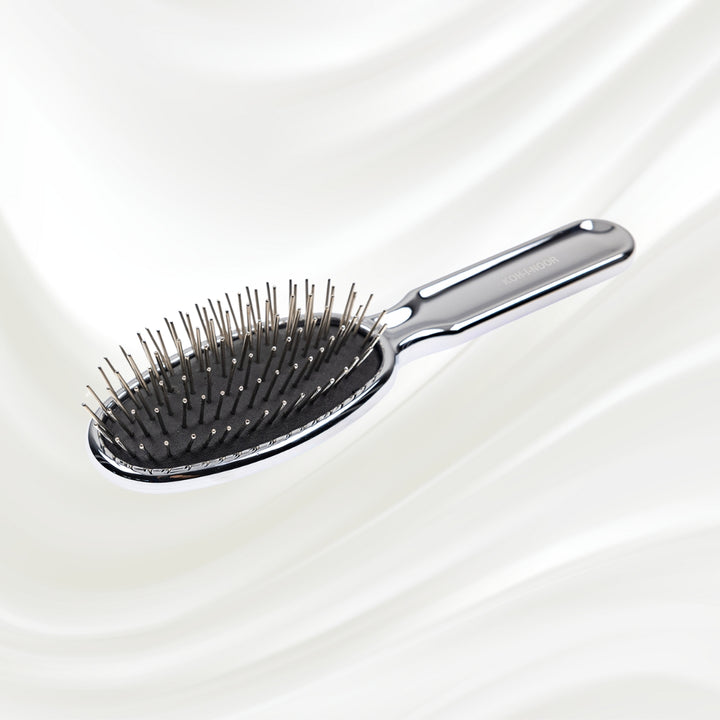 Brosse à cheveux à picots métalliques