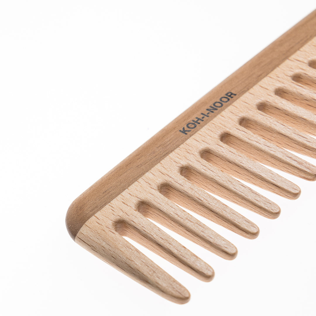 Legno Beech and Kotibe Wood Wide Tooth Comb