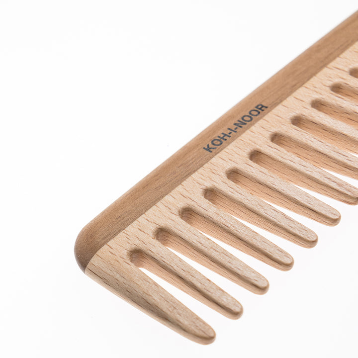 Legno Beech and Kotibe Wood Wide Tooth Comb