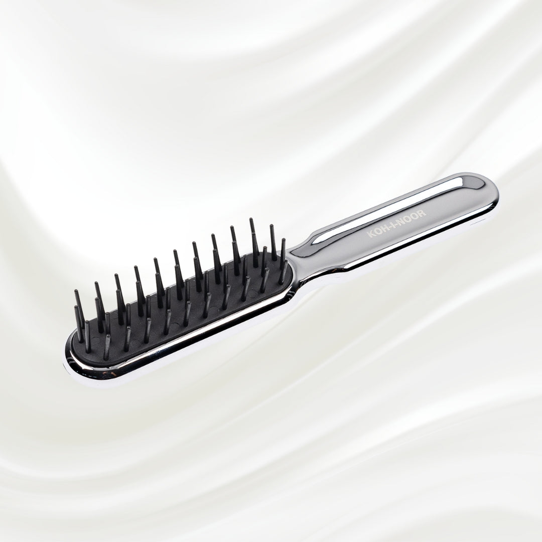 Metallic Pneumatic Synthetic Pin Styling Hairbrush