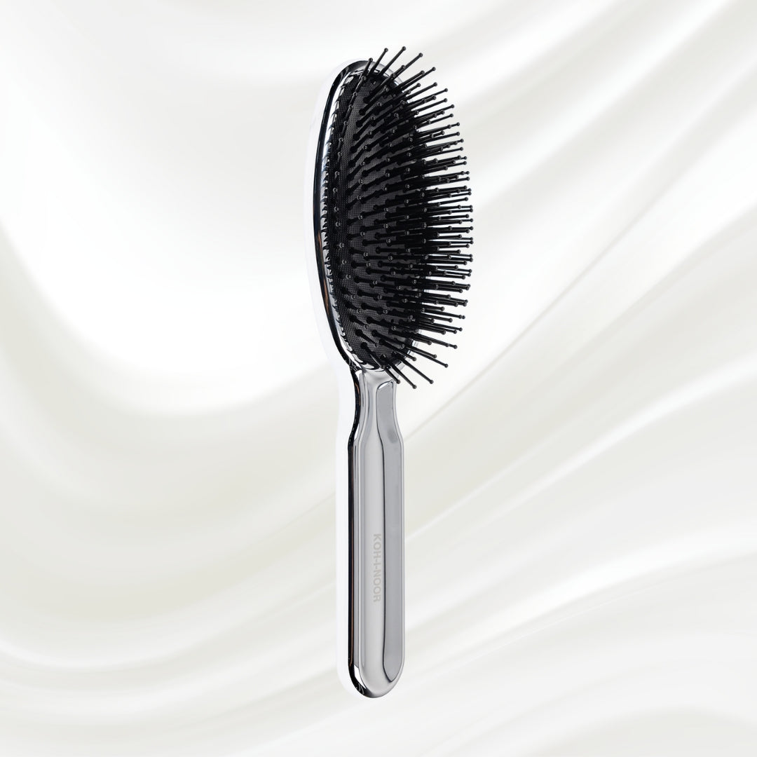 Metallic Pneumatic Oval Synthetic Pin Hairbrush