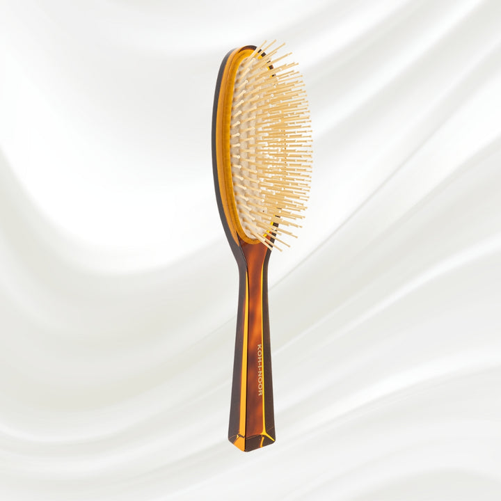 Brosse à cheveux pneumatique ovale Jaspè avec picots synthétiques