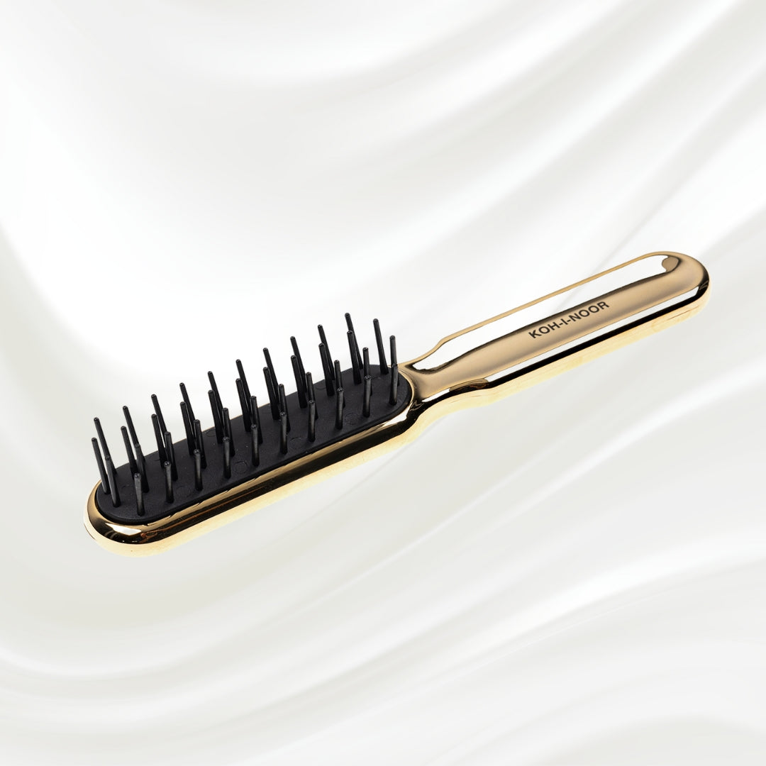 Metallic Pneumatic Synthetic Pin Styling Hairbrush