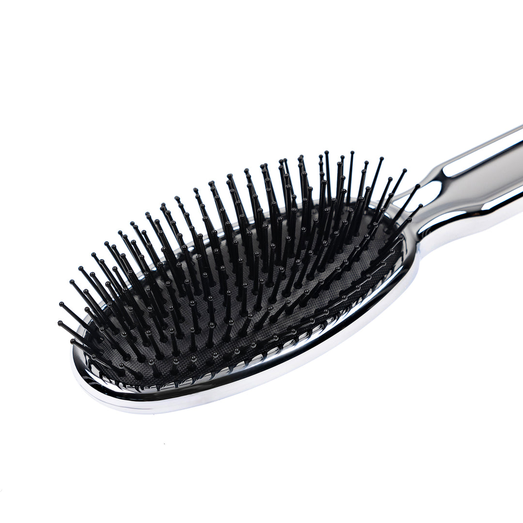 Metallic Pneumatic Oval Synthetic Pin Hairbrush