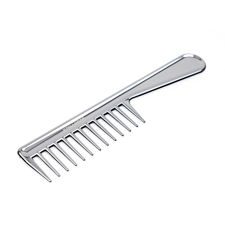 Metallic Wide Tooth Comb with Handle