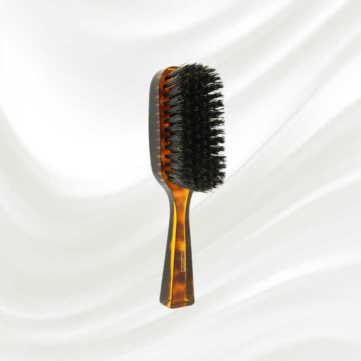 Brosse à cheveux rectangulaire large en poils de sanglier ou naturels Jaspè