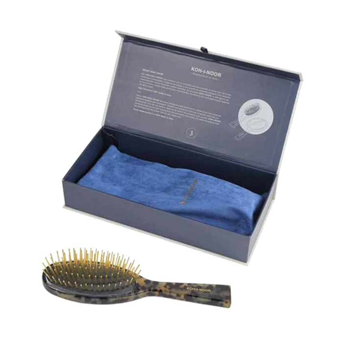 Luxury Pneumatic Hair Brush with Gold Plated Metal Pins - Garden