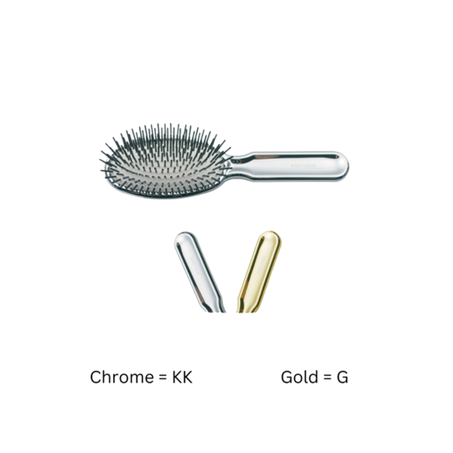 Cepillo para el cabello con púas sintéticas ovaladas y neumáticas metálicas