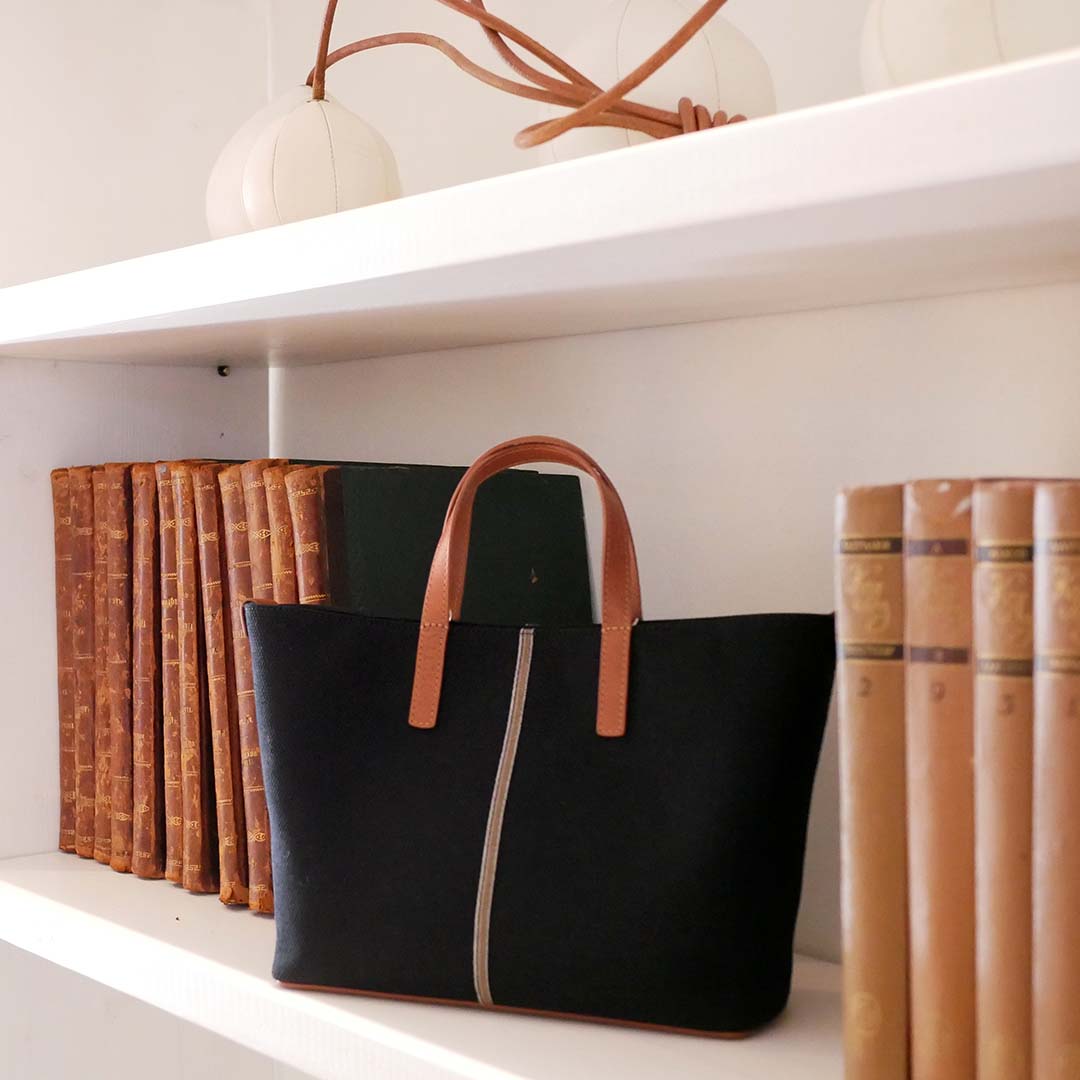 Carlia Small Tote Cotton Canvas and Leather by Nosetta
