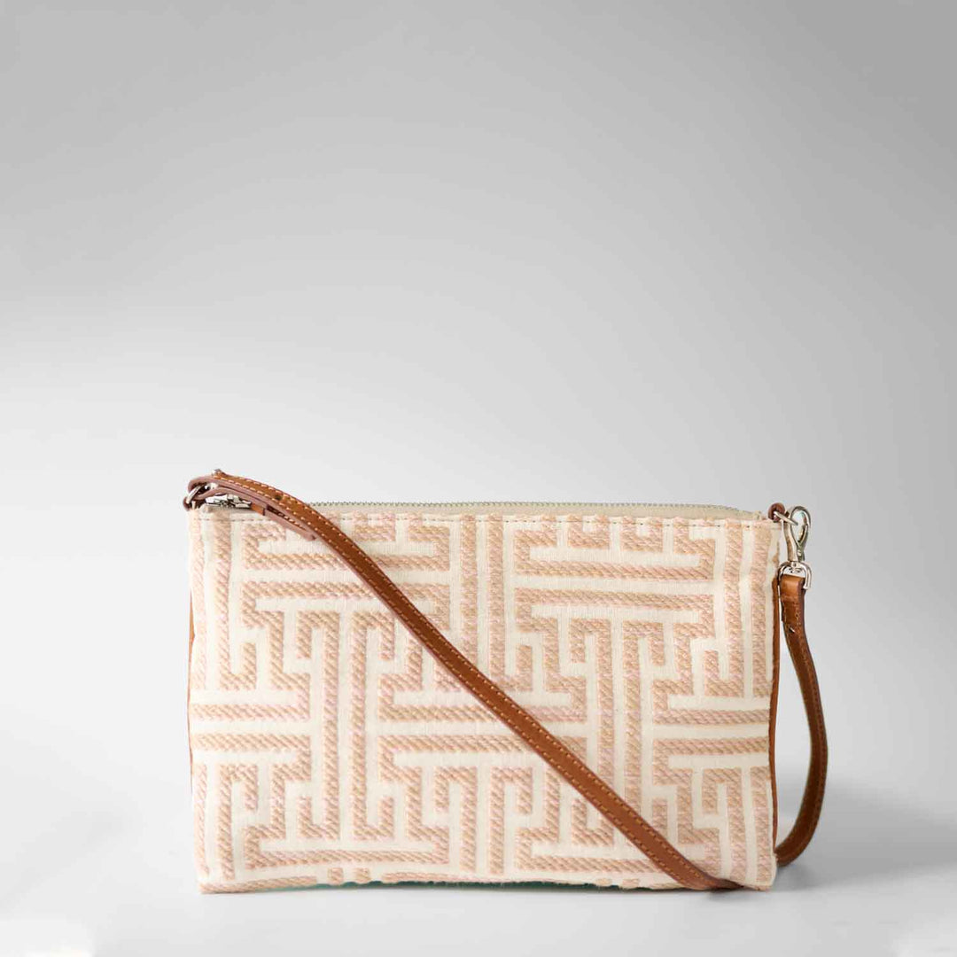 Gallia-LS Clutch Labyrinth Jacquard and Leather by Nosetta