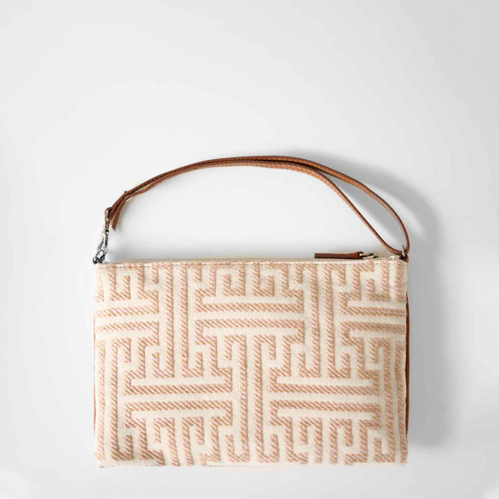 Gallia-LS Clutch Labyrinth Jacquard and Leather by Nosetta