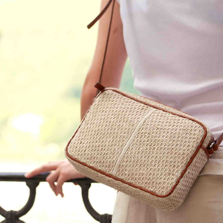 Margherita-L Crossbody Jute and Leather by Nosetta