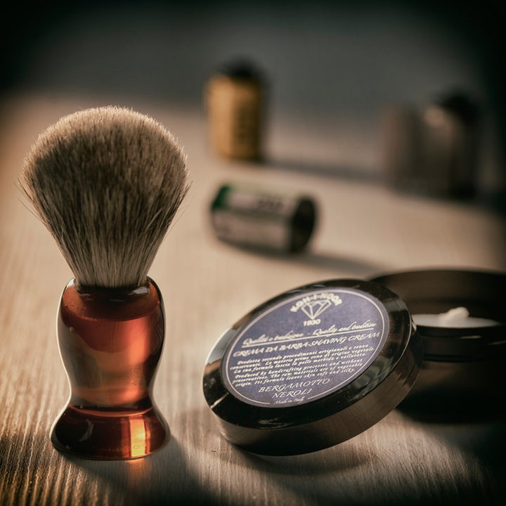 Badger Hair Shaving Brush and Shaving Cream Bundle