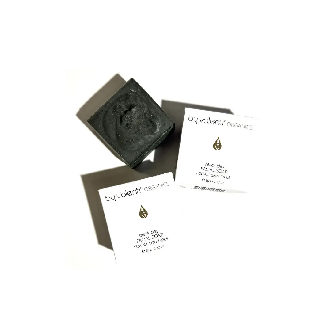 Black Clay Facial Soap with Activated charcoal + Hematite + Aloe vera