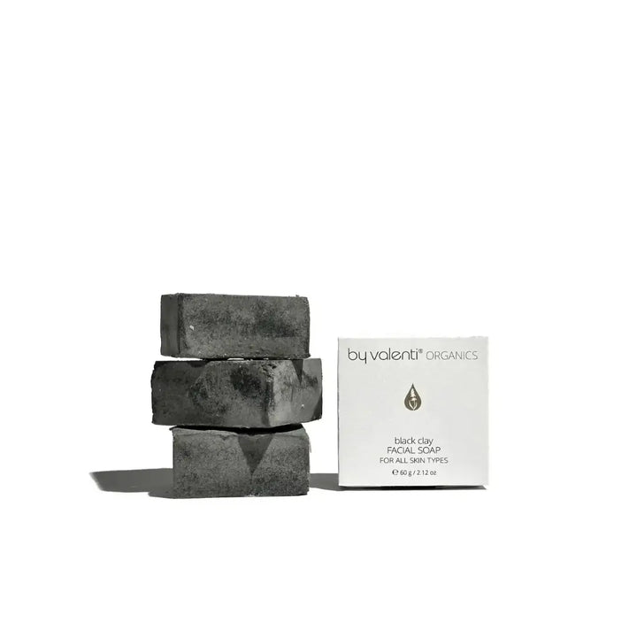 Black Clay Facial Soap with Activated charcoal + Hematite + Aloe vera