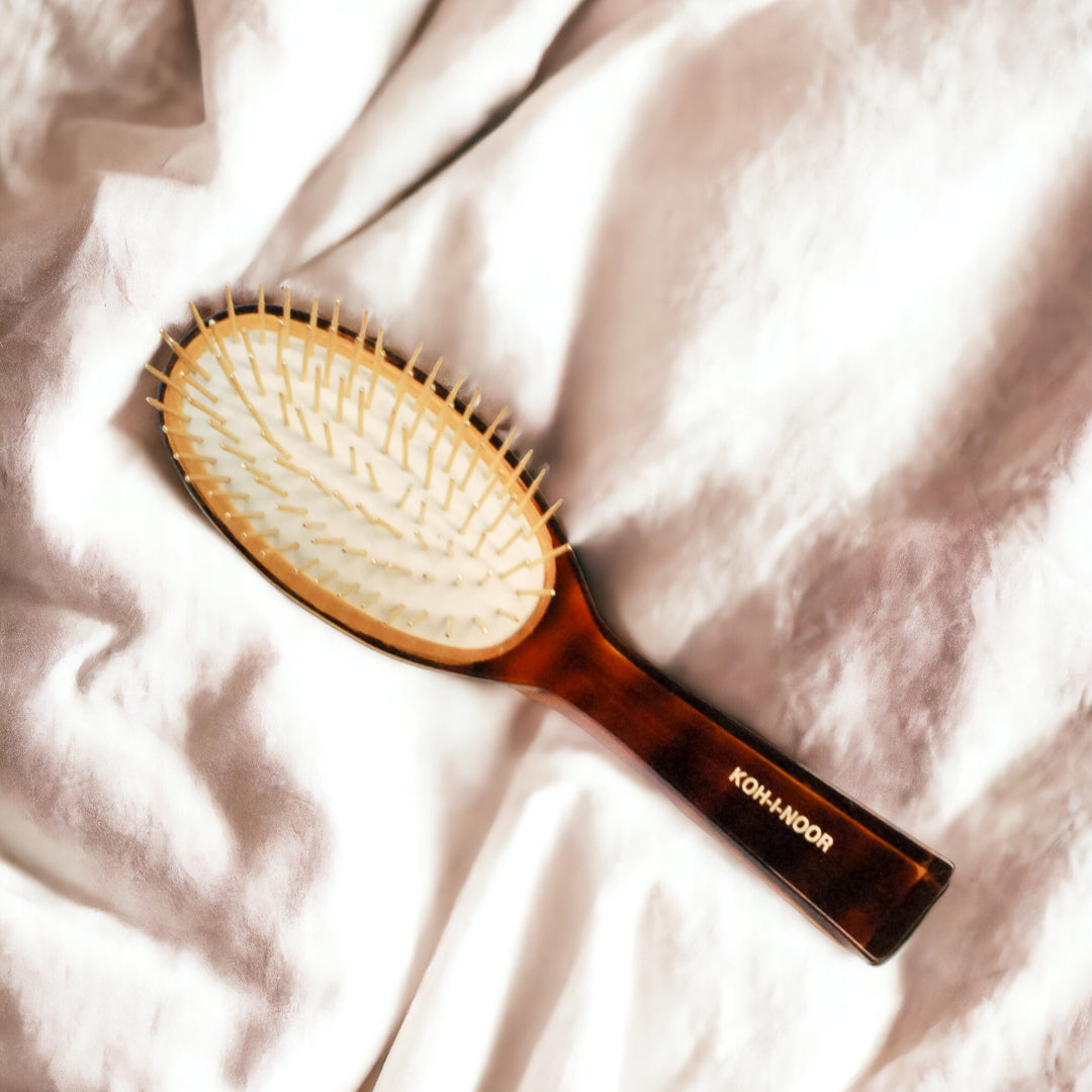 Brosse à cheveux pneumatique ovale Jaspè avec picots synthétiques